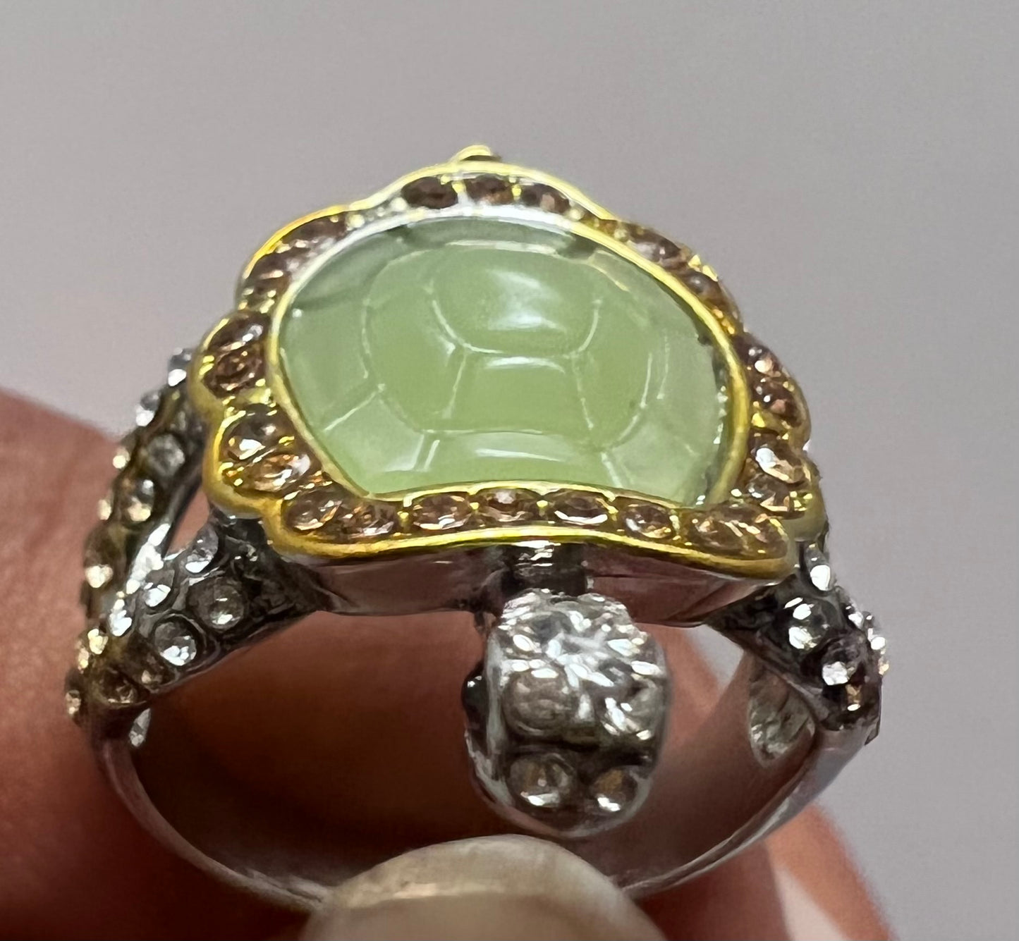 WHOLESALE! RARE Sea Turtle SIlver Emerald SPRING SUMMER Engage Ring Jewelry