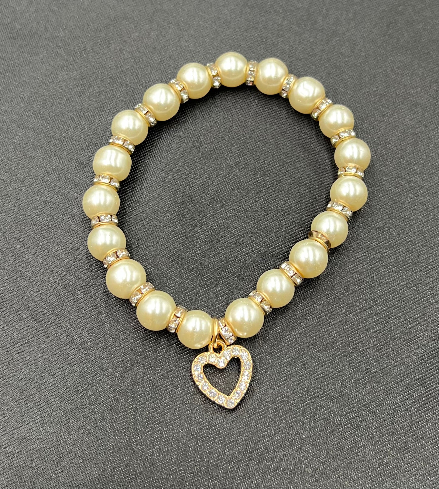 Fashion pearl alloy love pendant bracelet