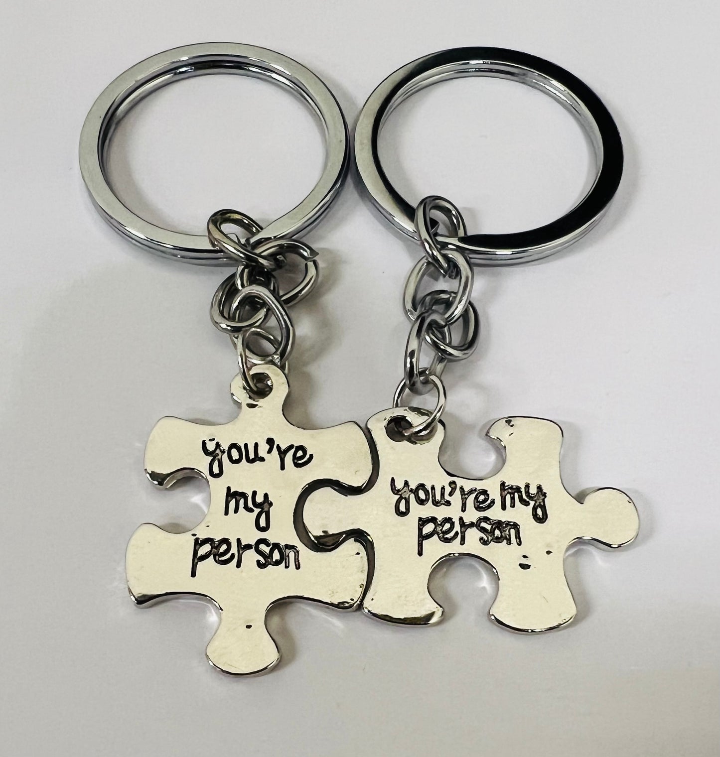 You’re My Person Puzzle Keychain Set of 2 – Stainless Steel Couples Gift for Anniversary, Wedding, Valentine’s Day