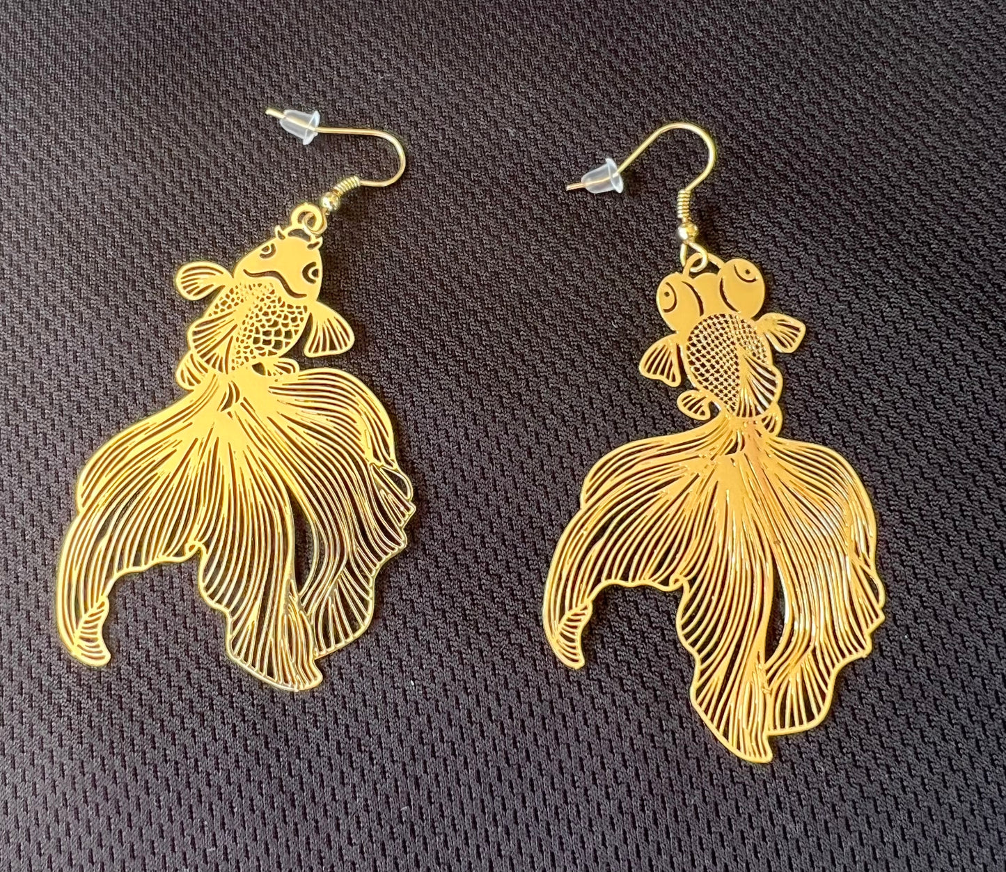Fashion Simple Hollow Goldfish Earrings Painted Style Long Ear Hooks Women Jewelry Gifts