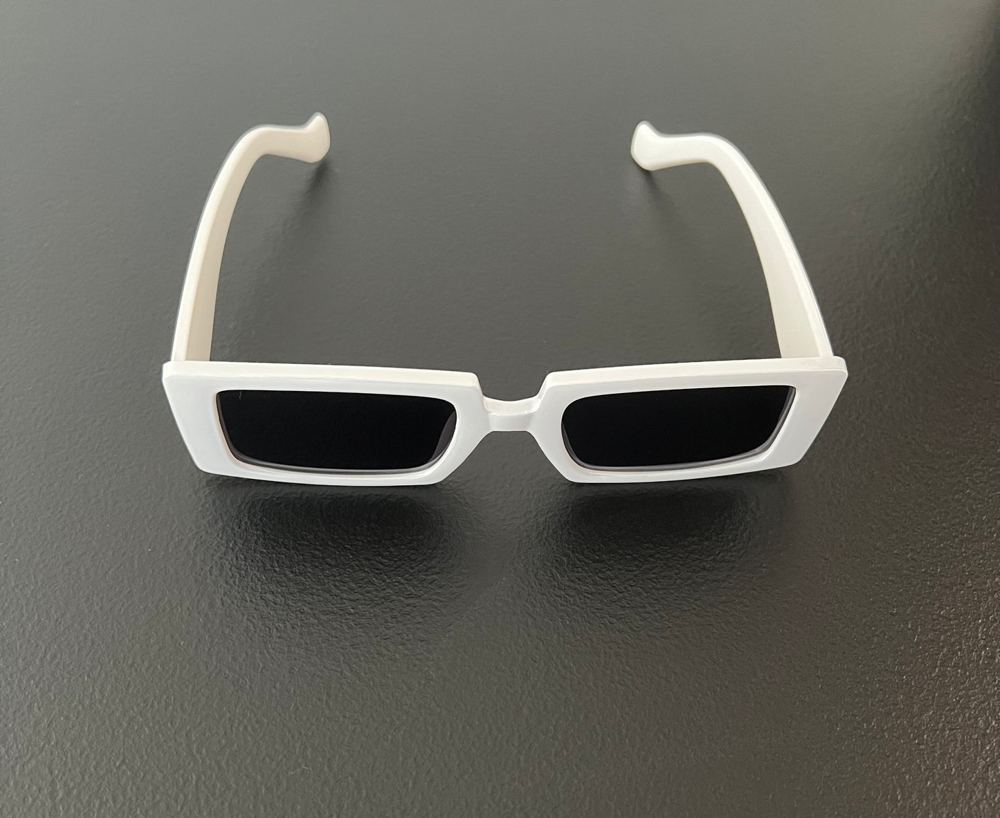 UV400 PROTECTION✅ Geometric Square Small Frame Fluorescent White Sunglasses