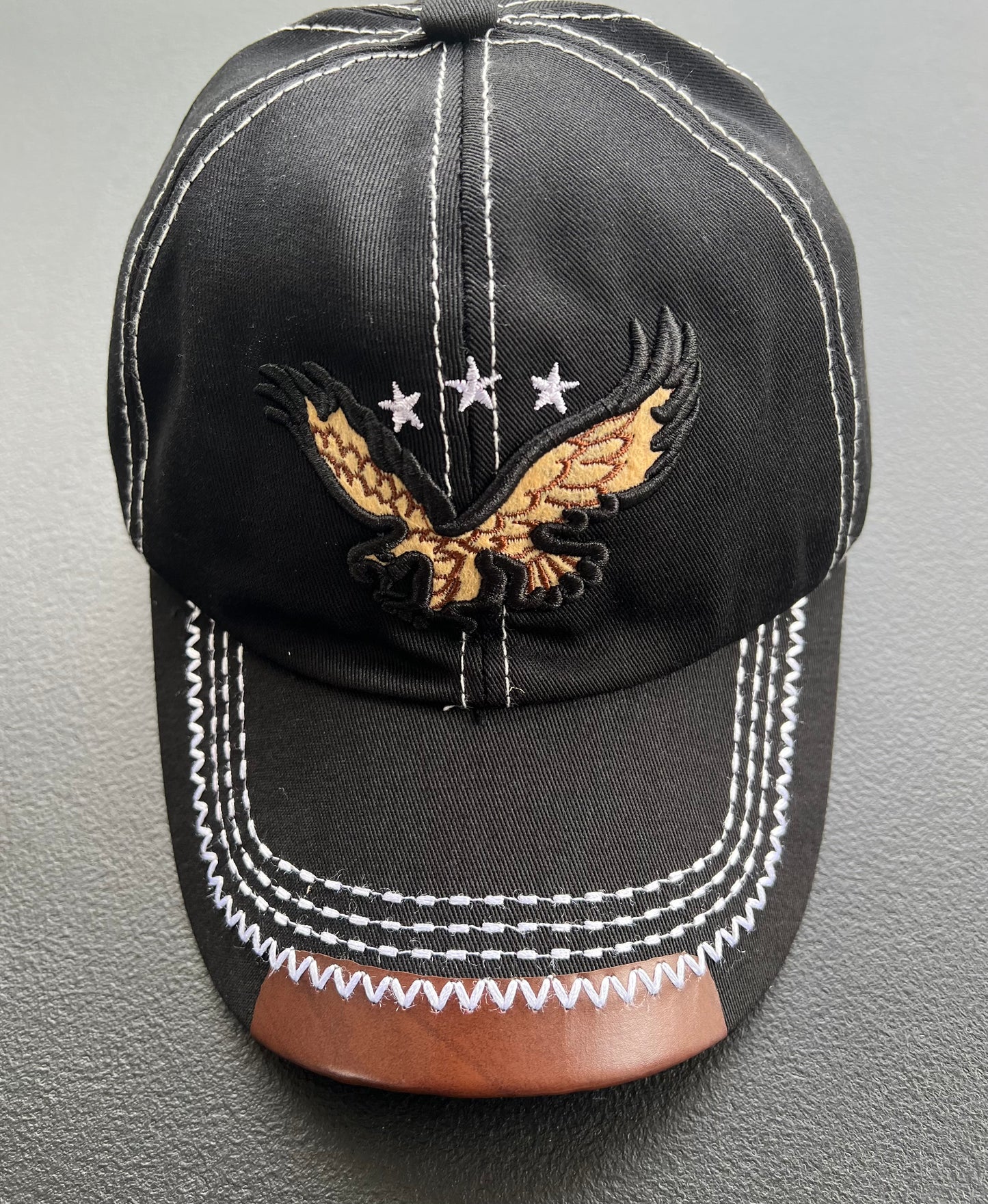 Men’s Eagle Embroidered Baseball Cap – Adjustable Vintage Dad Hat, Black
