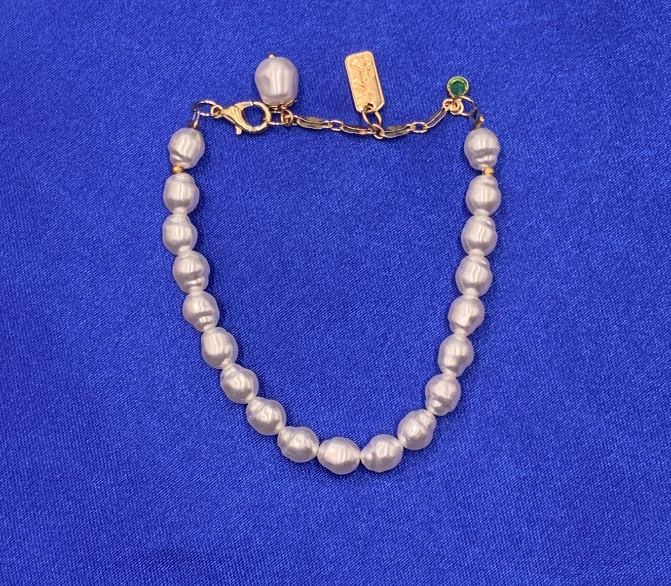 Simple Double Pearl Dream Catcher Pendant Crystal Bracelet