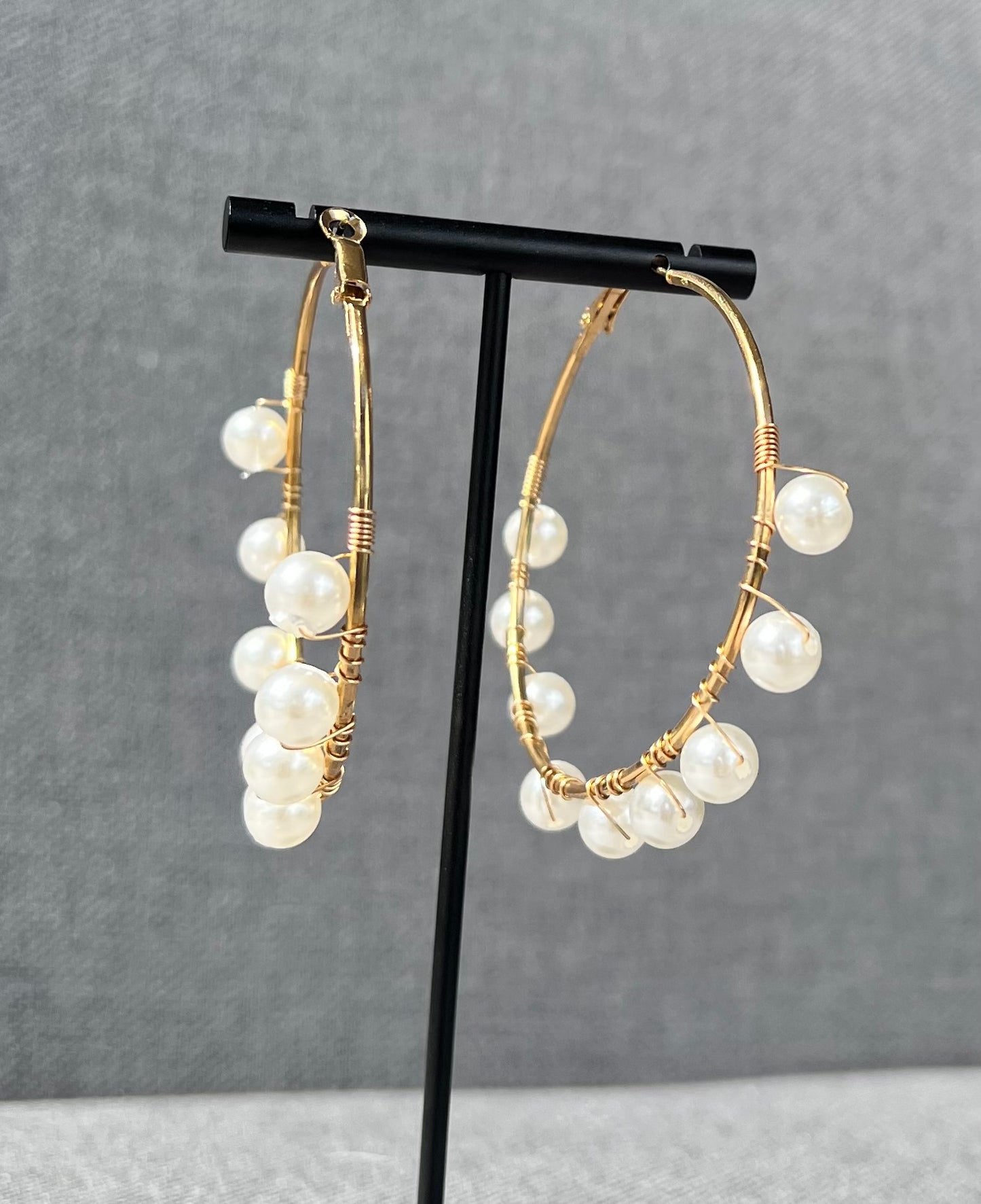Simple 9 Beads Wrap Earrings – Vintage Alloy