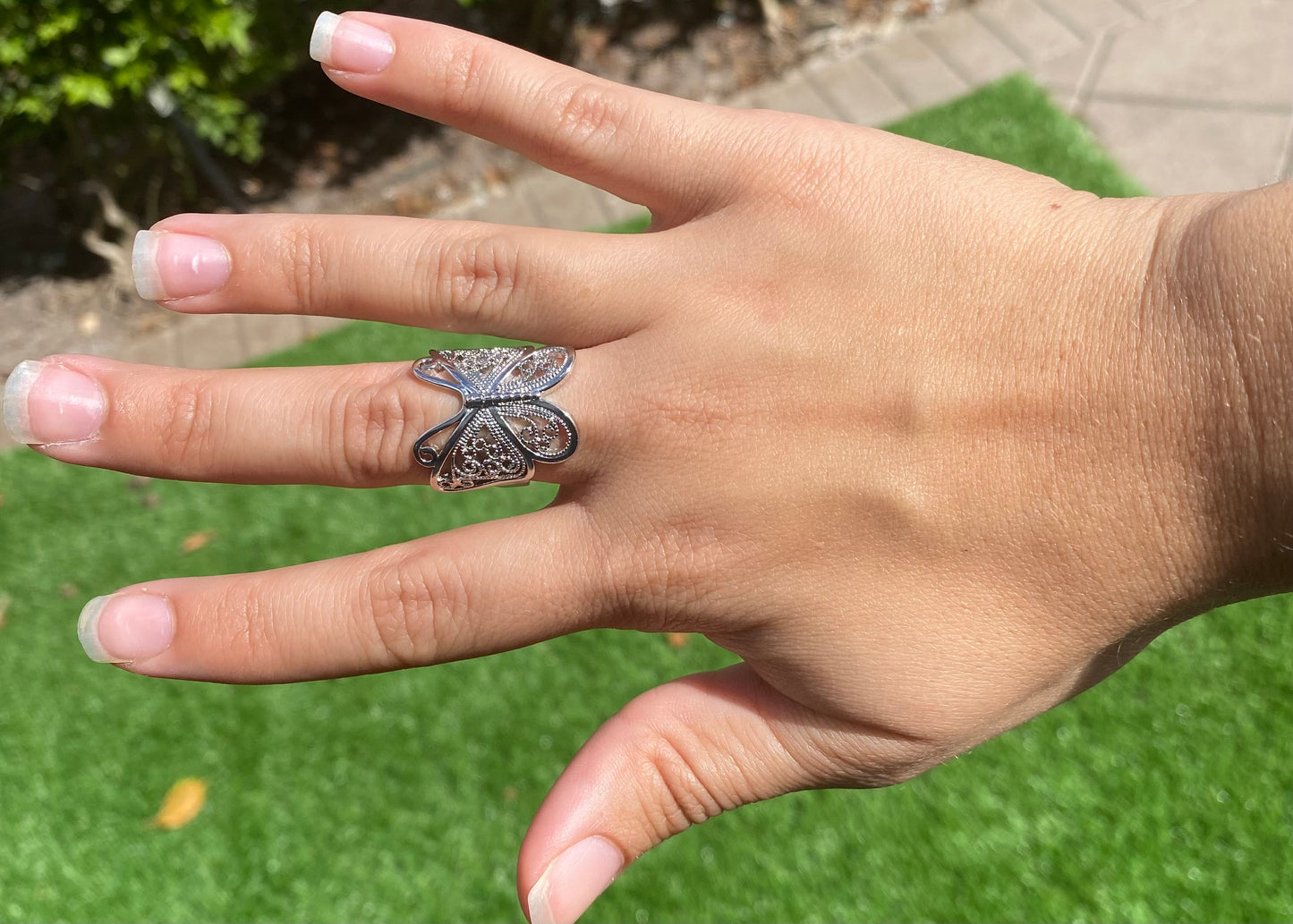 Hollow Butterfly Ring for Women – Adjustable Alloy Animal Design, Gold & Silver Plated Fashion Jewelry