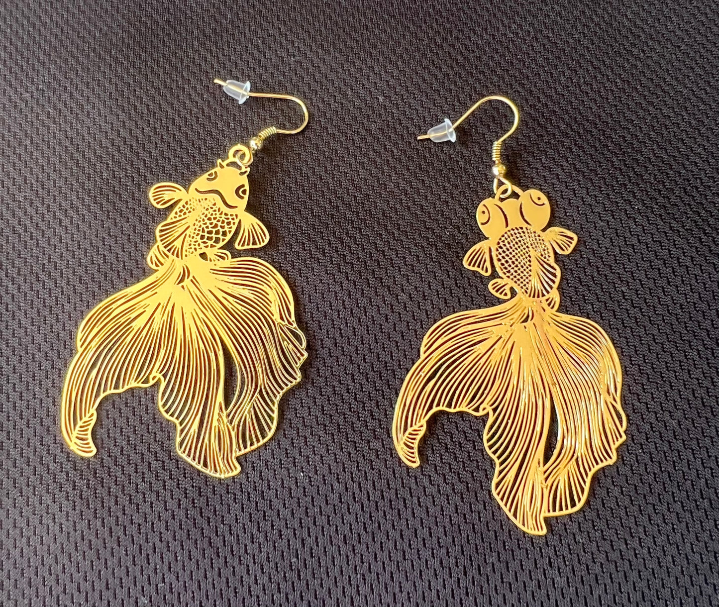 Fashion Simple Hollow Goldfish Earrings Painted Style Long Ear Hooks Women Jewelry Gifts