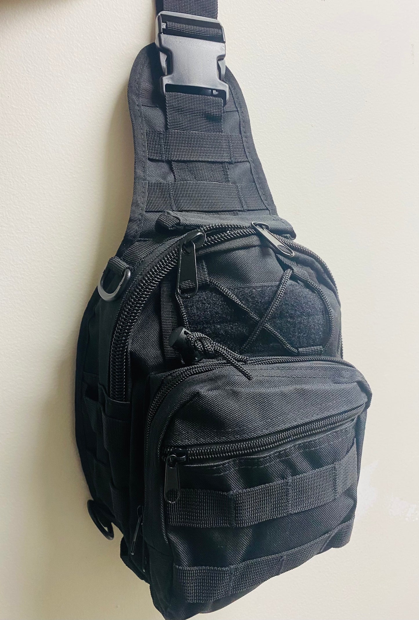 Men Backpack Tactical Sling Bag Chest Shoulder Body Molle Day Pack Pouch Black
