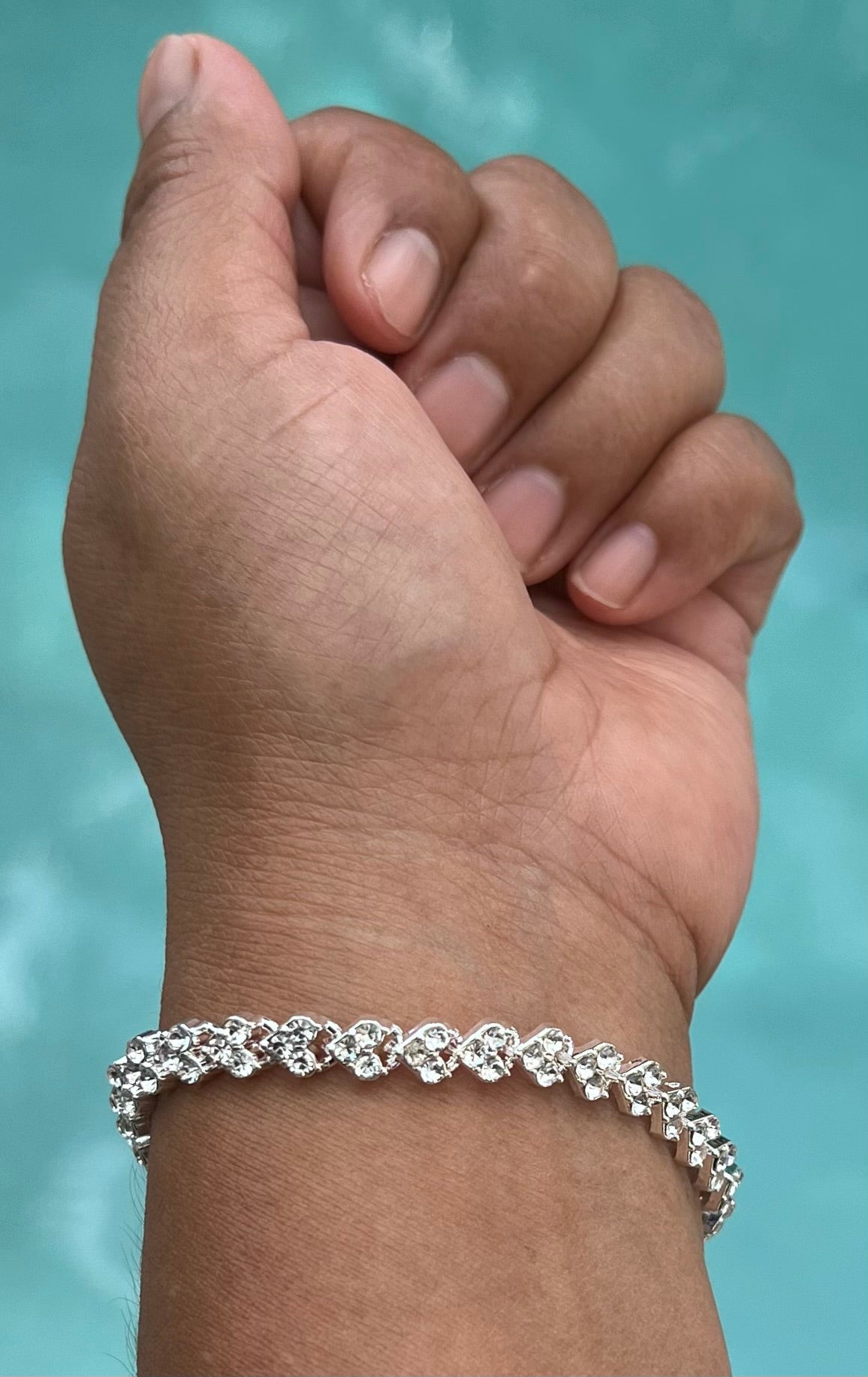 Roman Crystal Bracelet – Full Diamond Plated Bangle with Artificial Gemstones