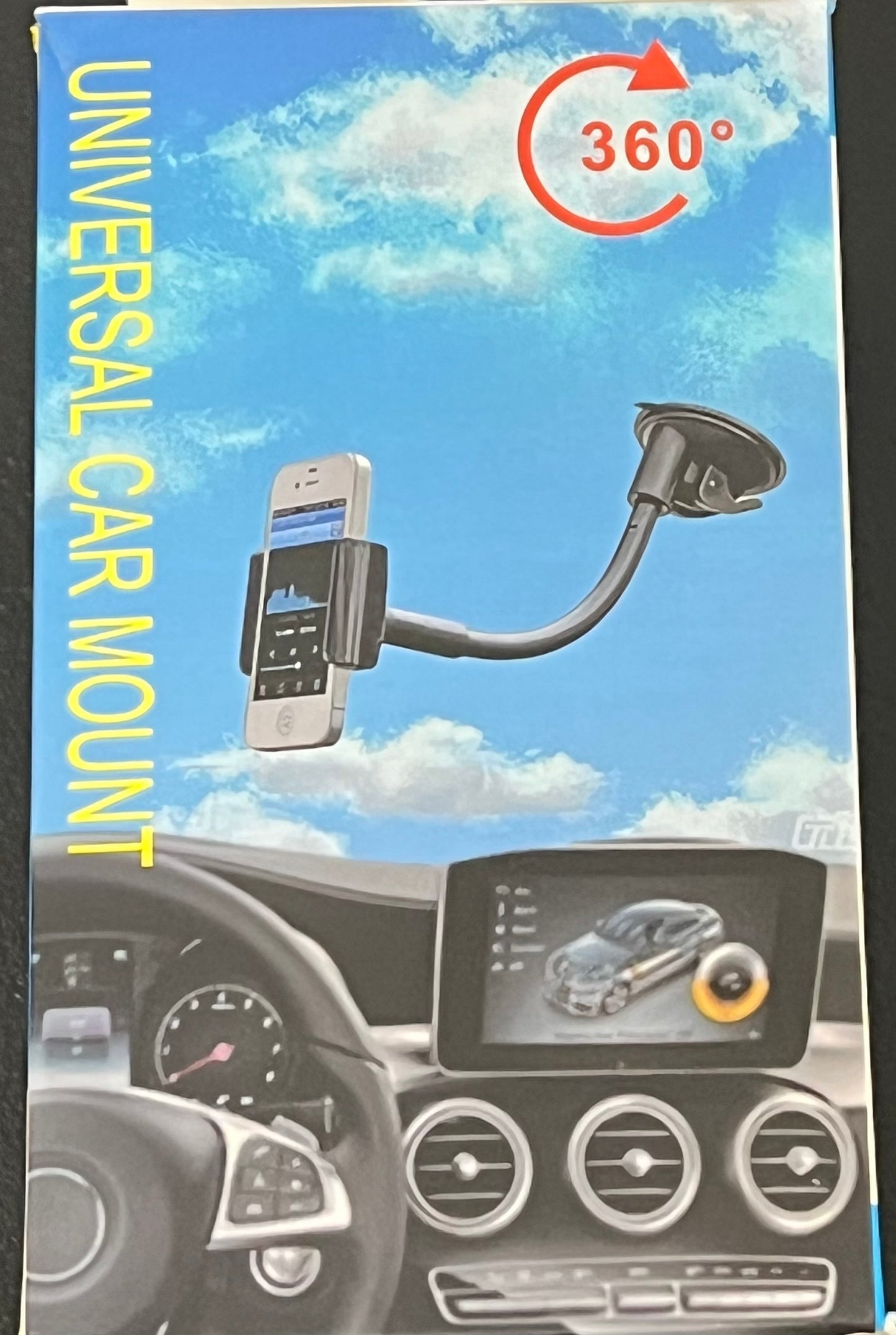 Car Phone Holder, 2-in-1 Adjustable Stand for 7"–10.2" Devices, 10" Arm