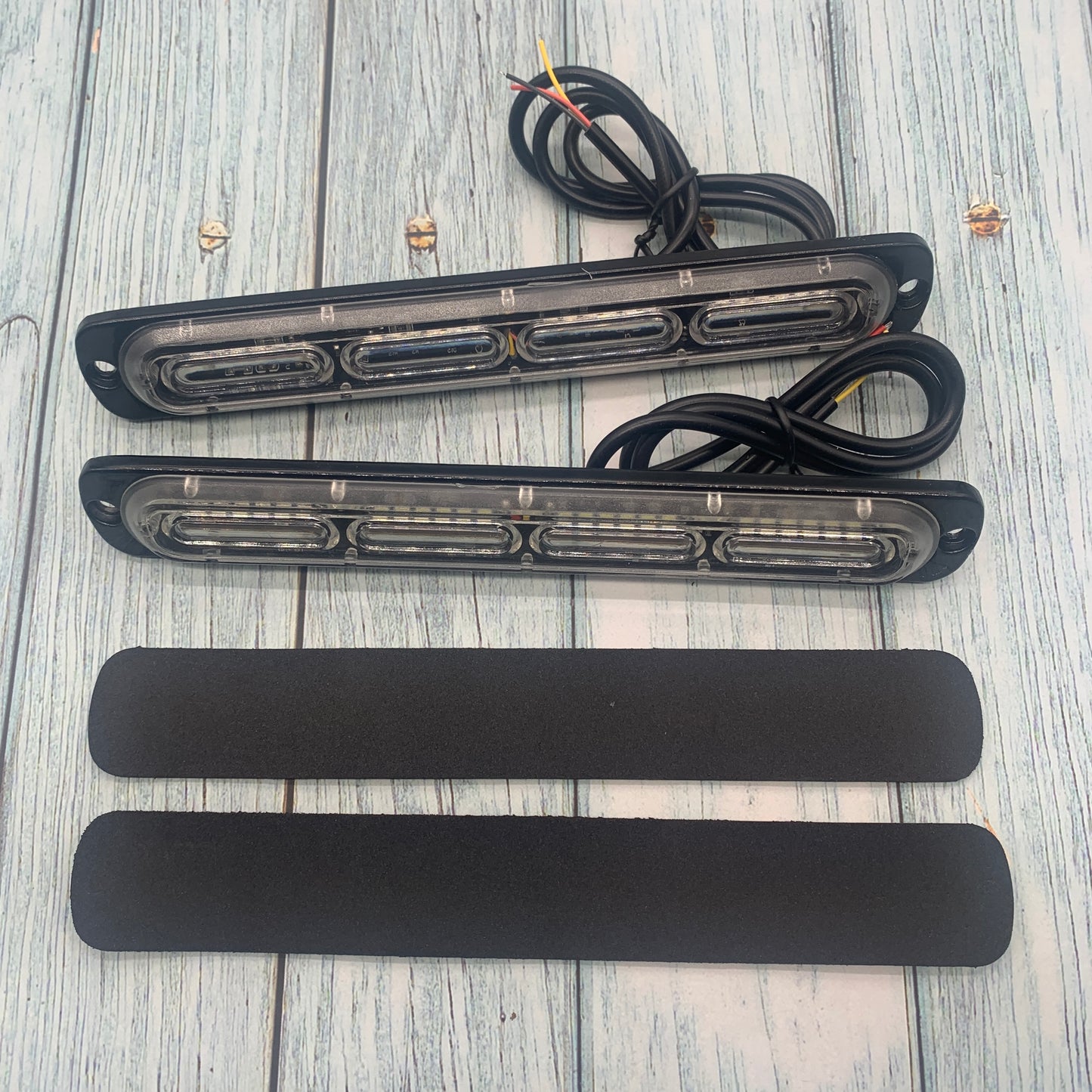 2 Pack White 24 LED Emergency Strobe Light Bar for Car Truck Grille or Bumper