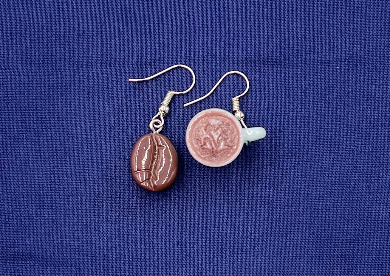 Fashion Coffee Beans Simulation Exaggerated Earrings Wholesale