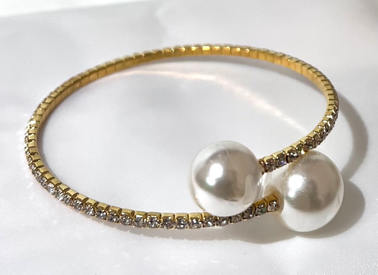 New Fashion Pearl Rhinestone Elastic Bracelet