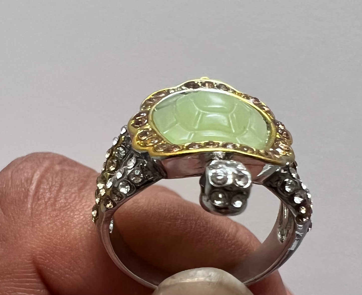 WHOLESALE! RARE Sea Turtle SIlver Emerald SPRING SUMMER Engage Ring Jewelry