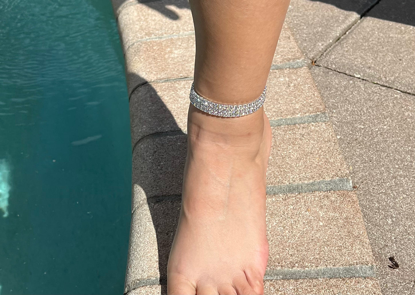 Diamond 3 Line Anklet Bracelet for Women Gift