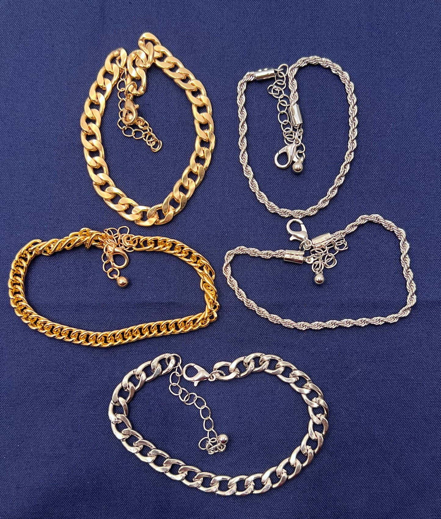 5-Piece Gold & Silver Plated Bangle Bracelet Set for Women β Mixed Metal Stackable Jewelry