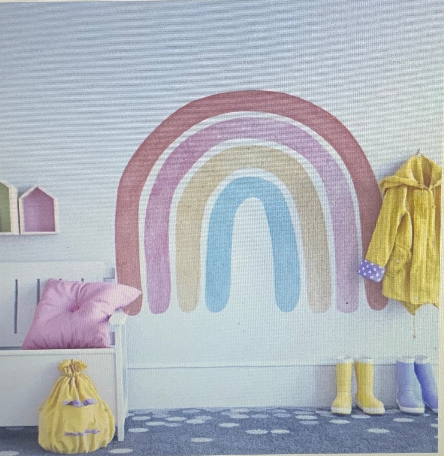 Boho Rainbow Wall Mural Peel and Stick Large Removable Sticker for Kids Room
