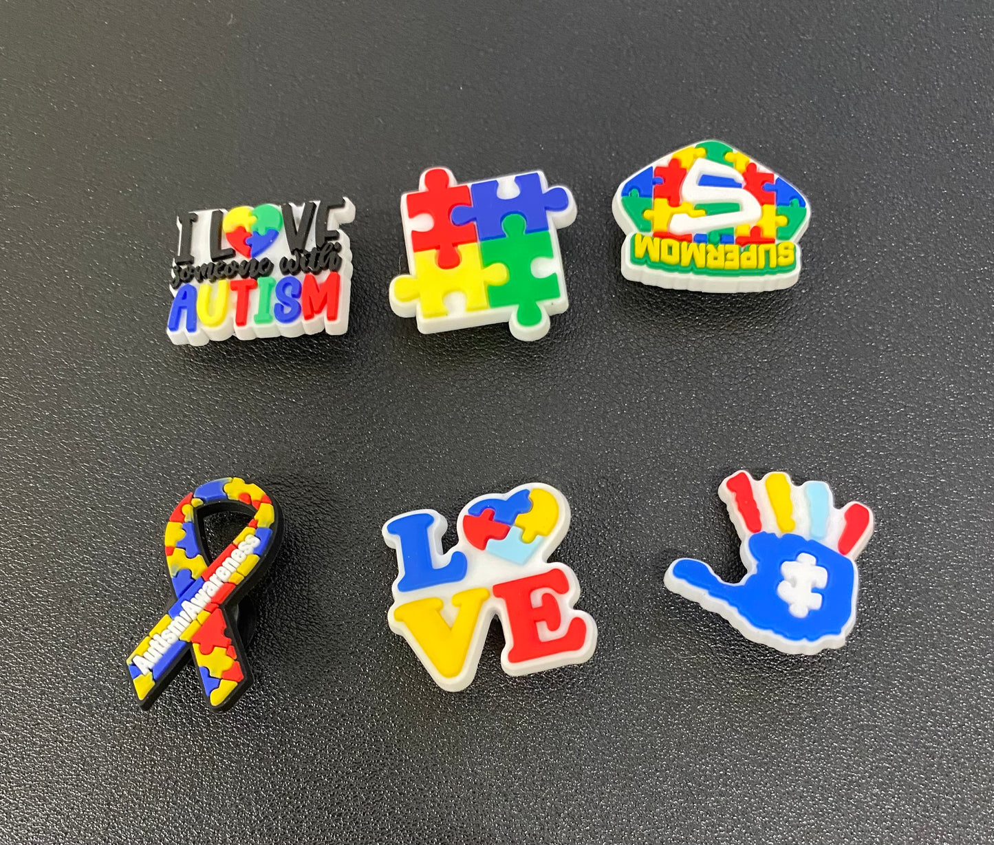 Spreading Love Colorful Charms for Kids 6 Pack Puzzle Piece Set