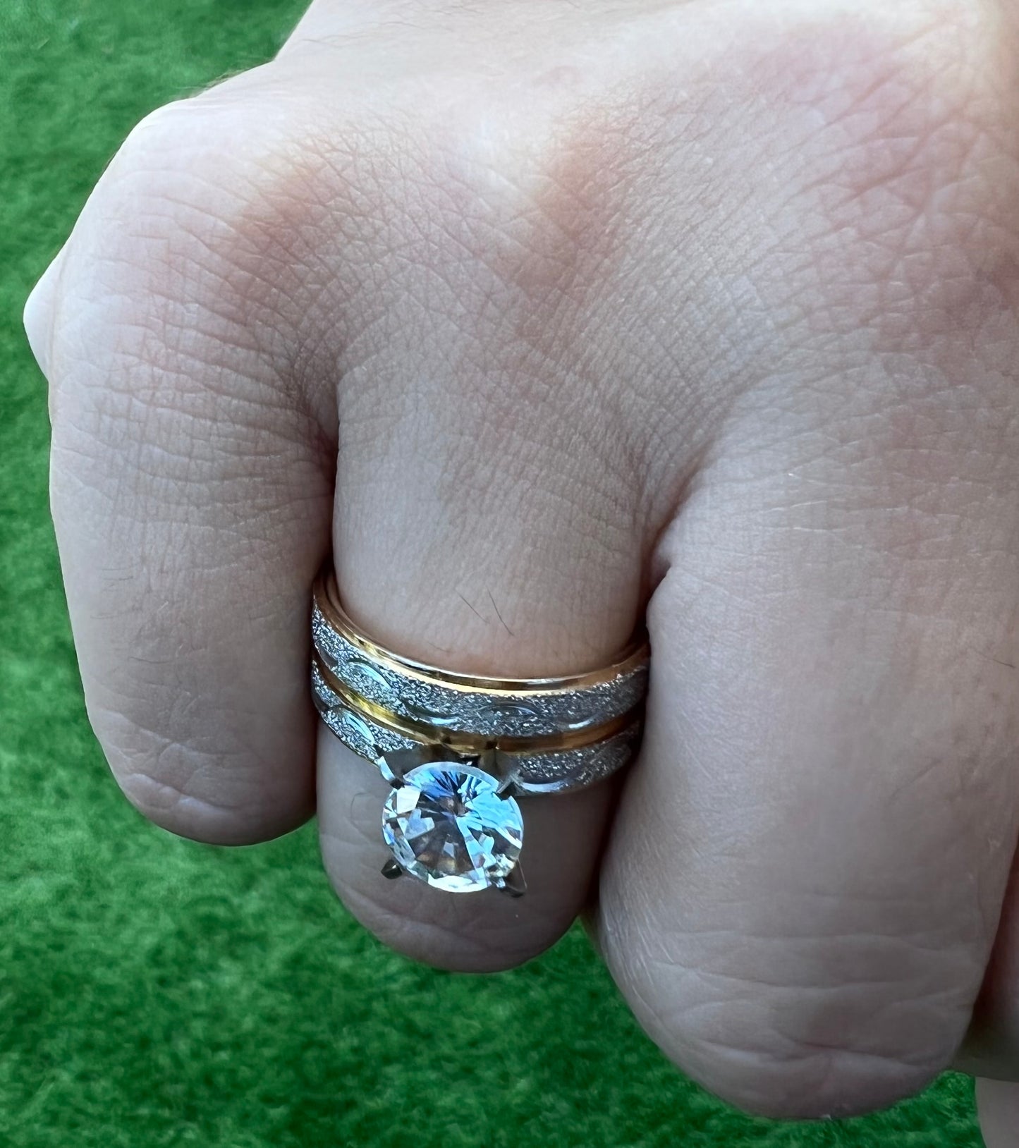 2-Piece Gold and Silver Rings – Size 7 Minimalist Stackable Jewelry for Women