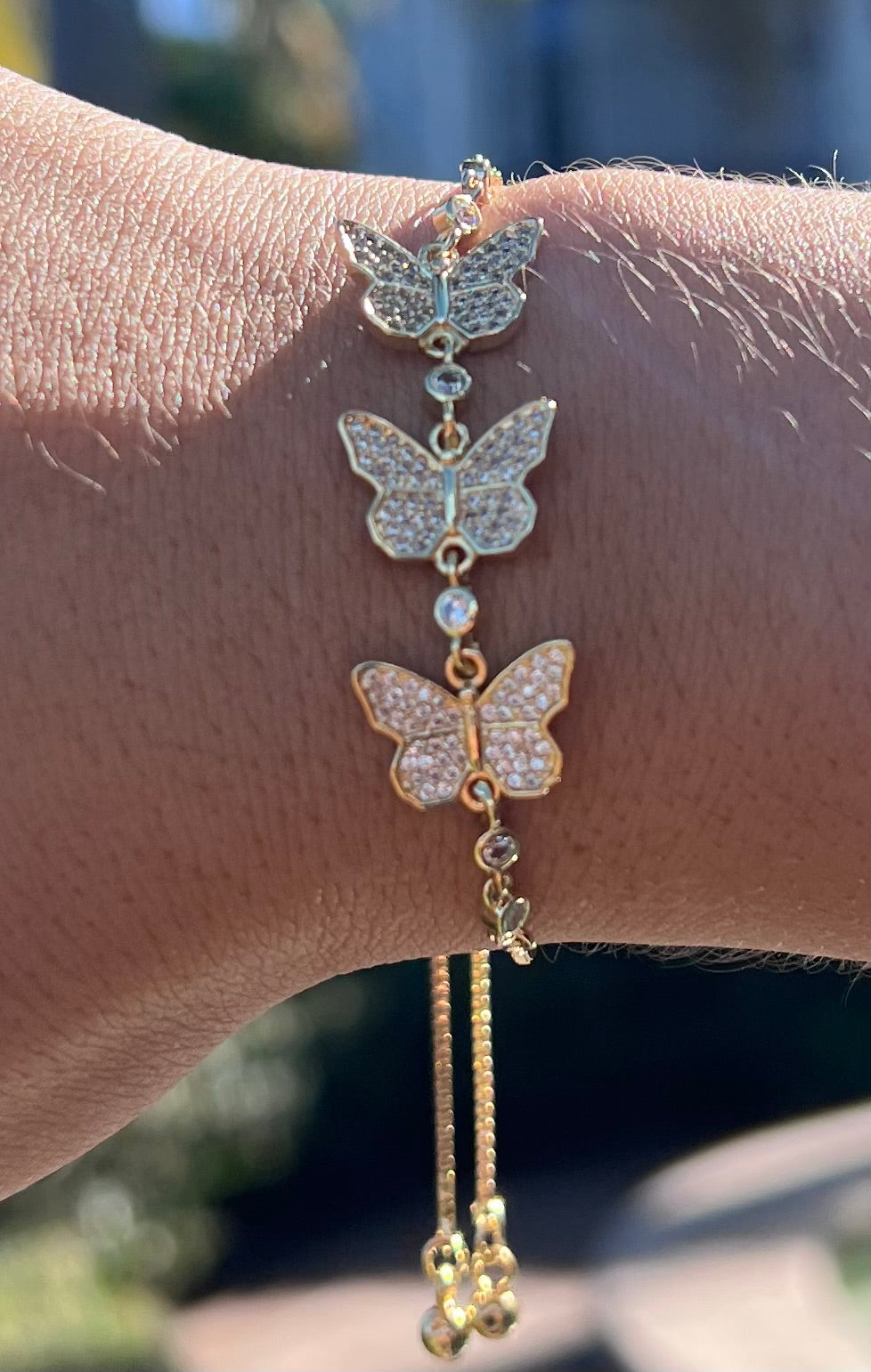 π¦ Korean Style Zircon Butterfly Bracelet β Geometric Titanium Steel Jewelry