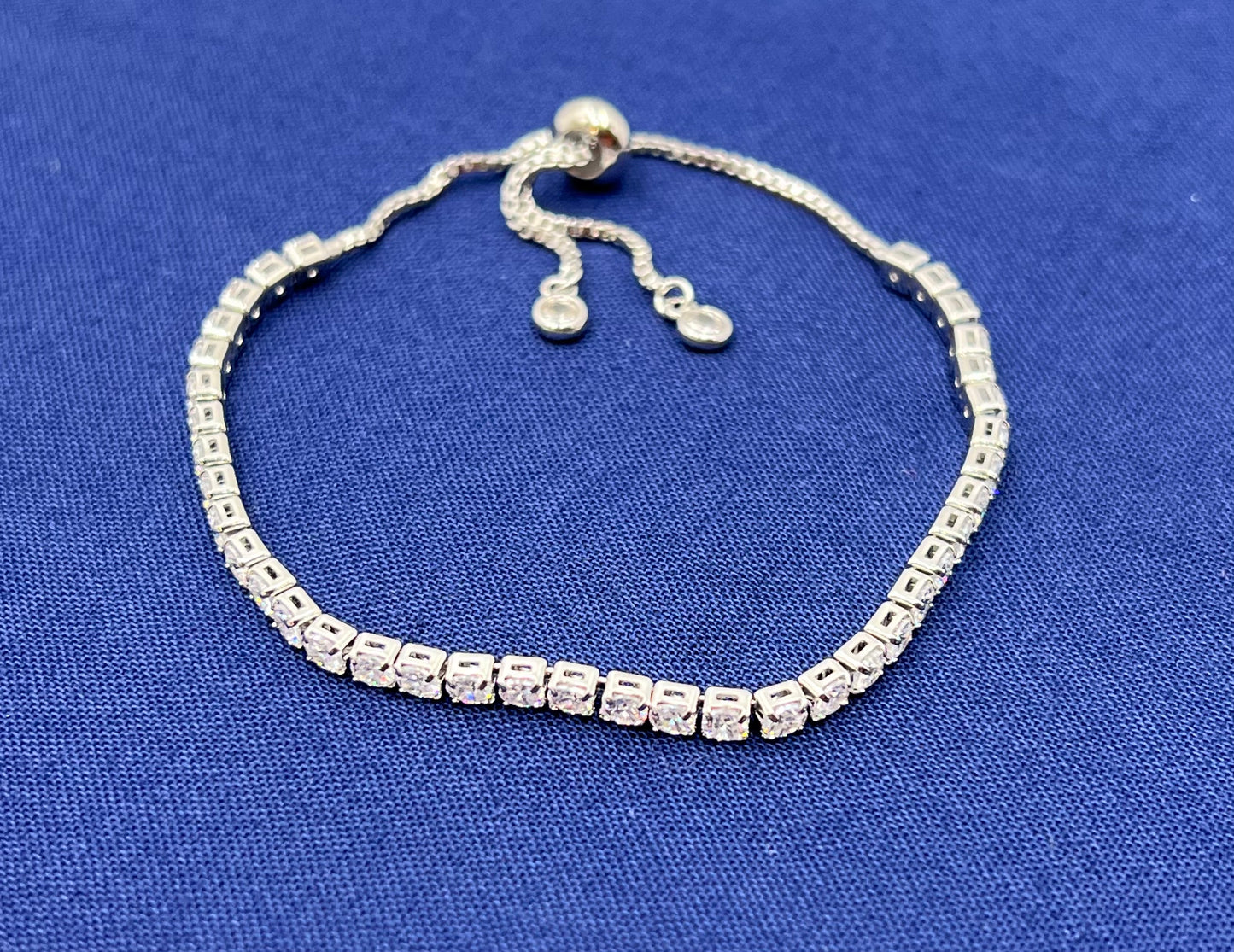 Silver Rhinestone Chain Bracelet β Full Diamond Look Jewelry