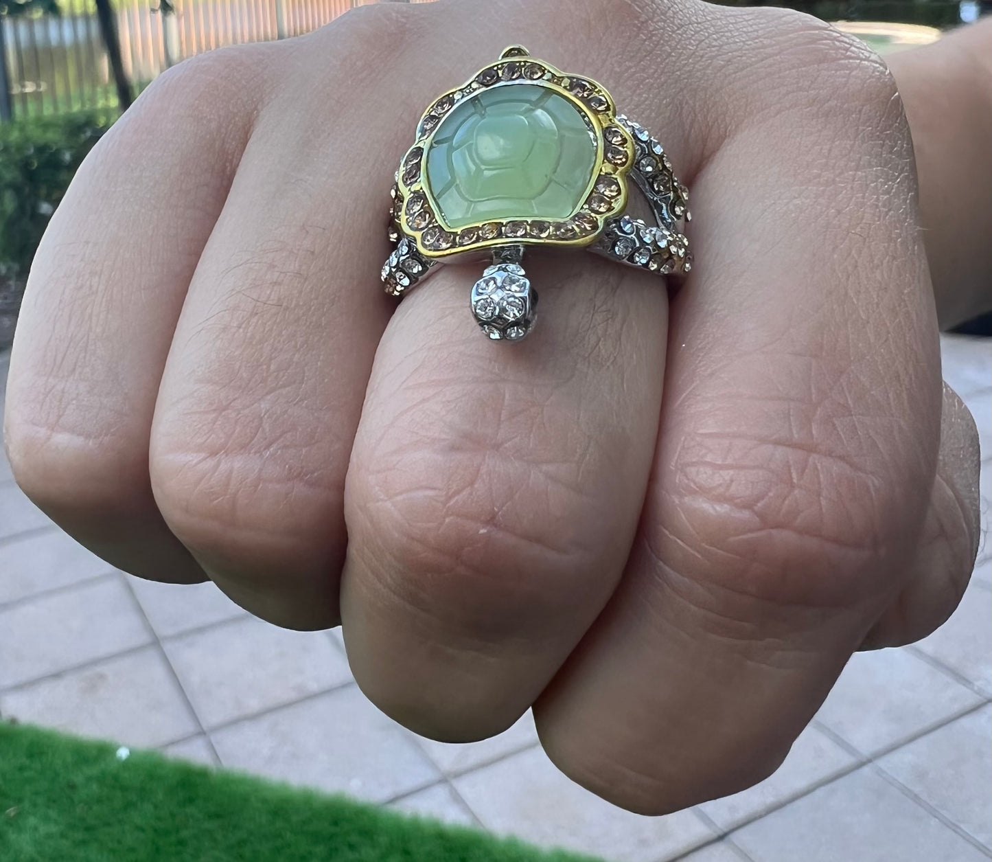 WHOLESALE! RARE Sea Turtle SIlver Emerald SPRING SUMMER Engage Ring Jewelry