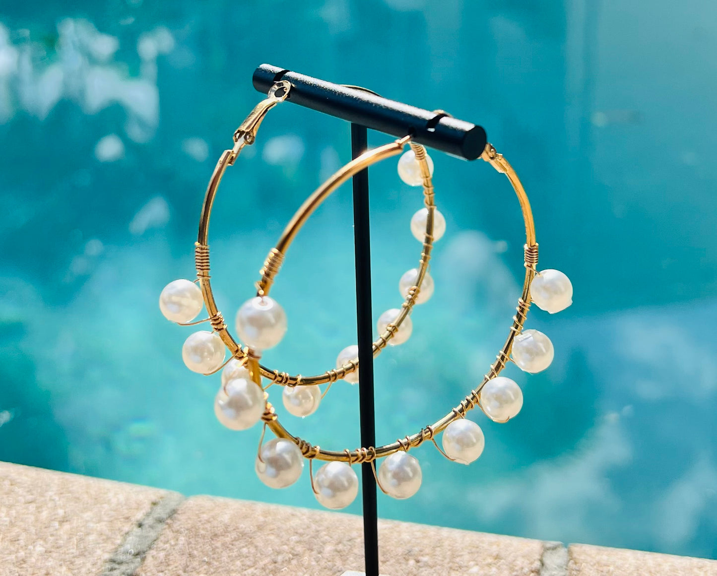 Simple 9 Beads Wrap Earrings – Vintage Alloy