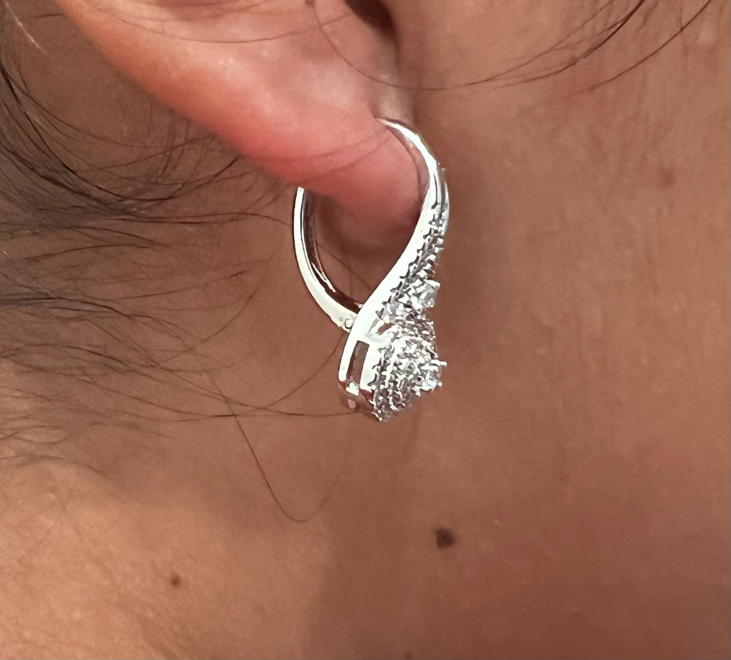 Sterling Silver Hoop Earrings for Women – 925 CZ Anniversary Jewelry