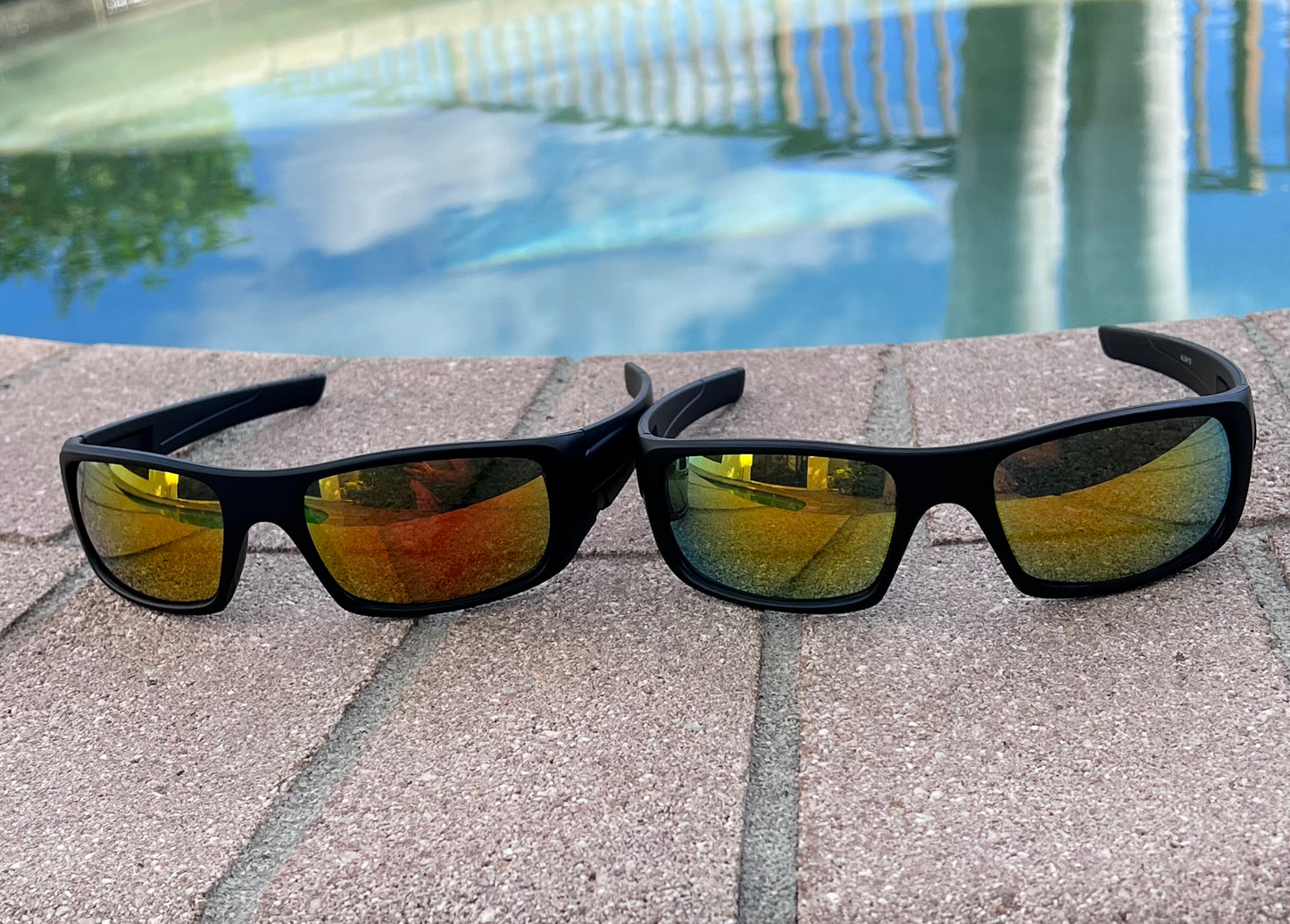 Black Men's 2Pair Sunglasses with Mirror Lens