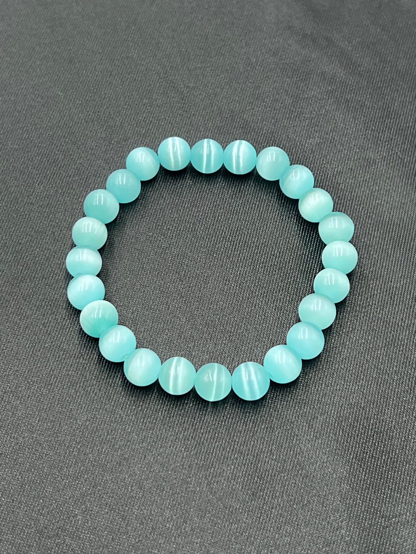 Natural Blue Amazonite Crystal Bracelet β 8mm Round Healing Stones | Calming Energy & Balance Bracelet