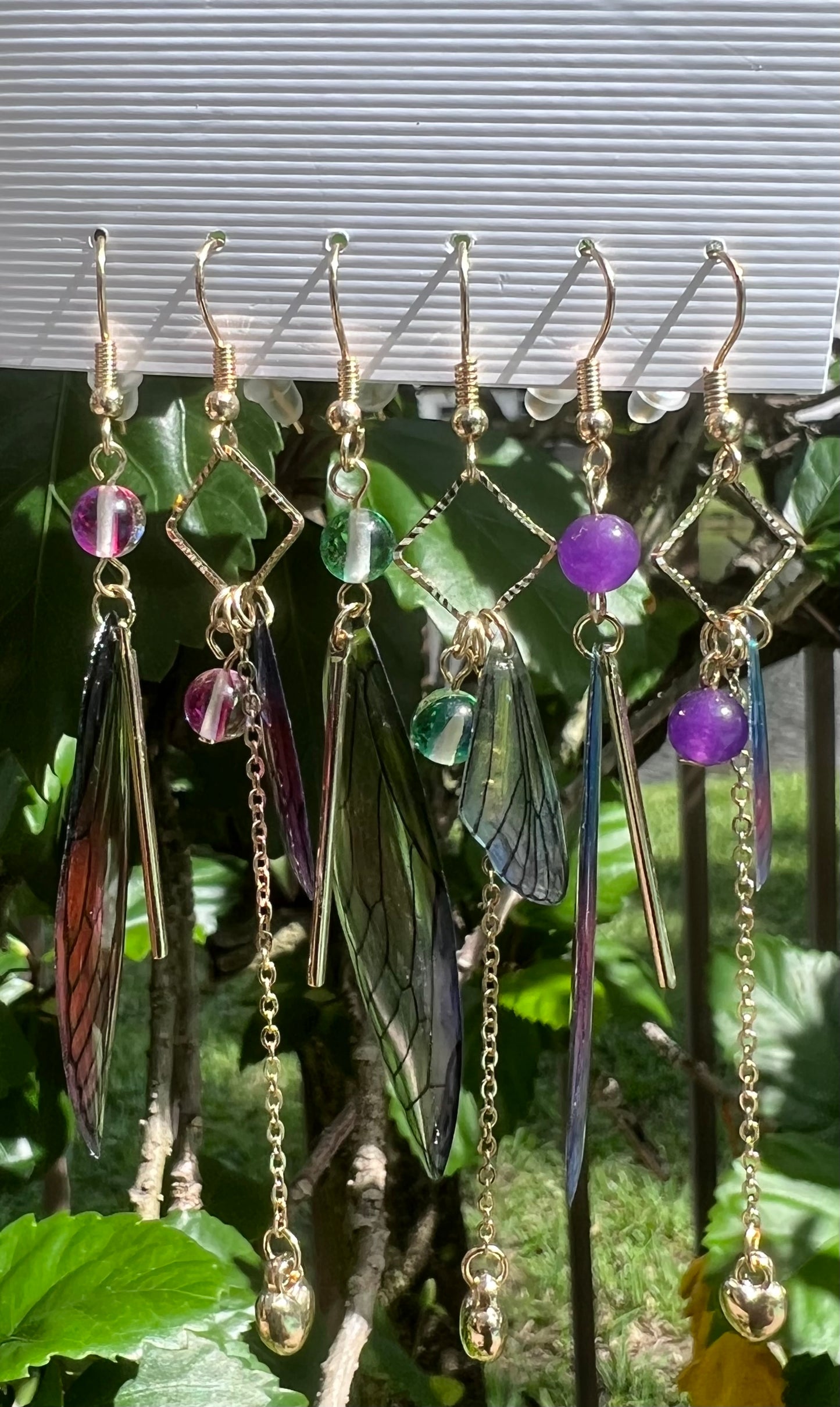 Cute Butterfly Arylic Asymmetrical Drop Earrings 1 Set