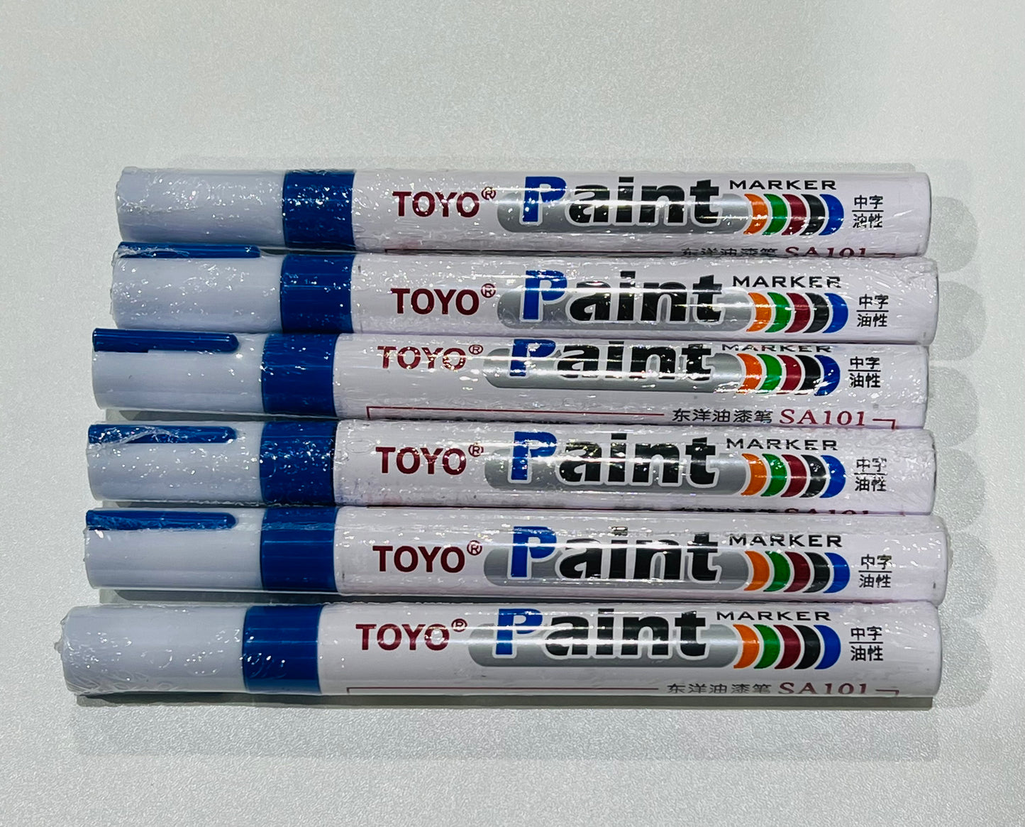 6-PACK BLUE Tire Lettering Paint Marker Pen, Waterproof Permanent Automotive Paint Tires 6BLUE