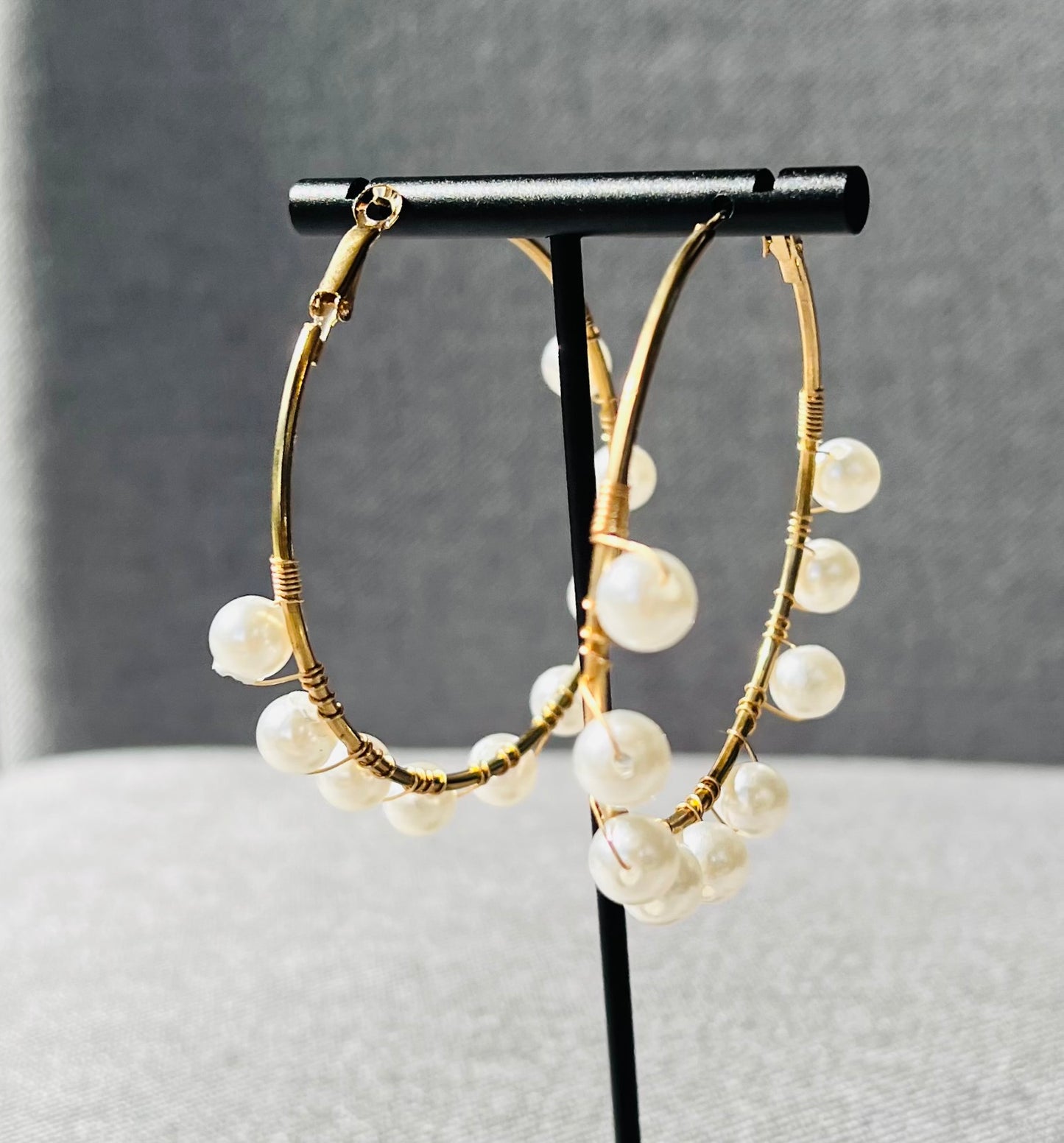 Simple 9 Beads Wrap Earrings – Vintage Alloy