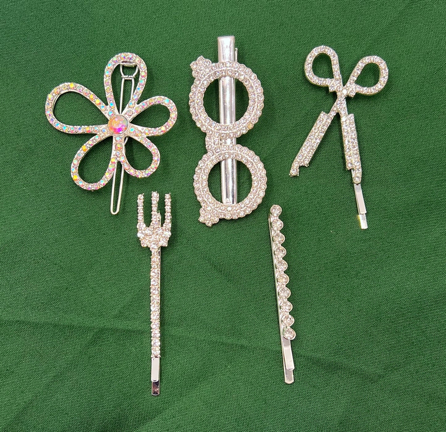 Metal Feather Pearl Hairpin Set