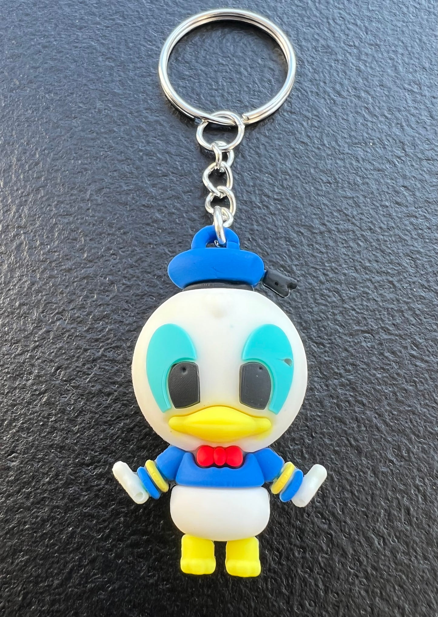 Cute 3D Duck Keychain – Rubber Cartoon Key Tag, Colorful Key Ring for Bags or Keys