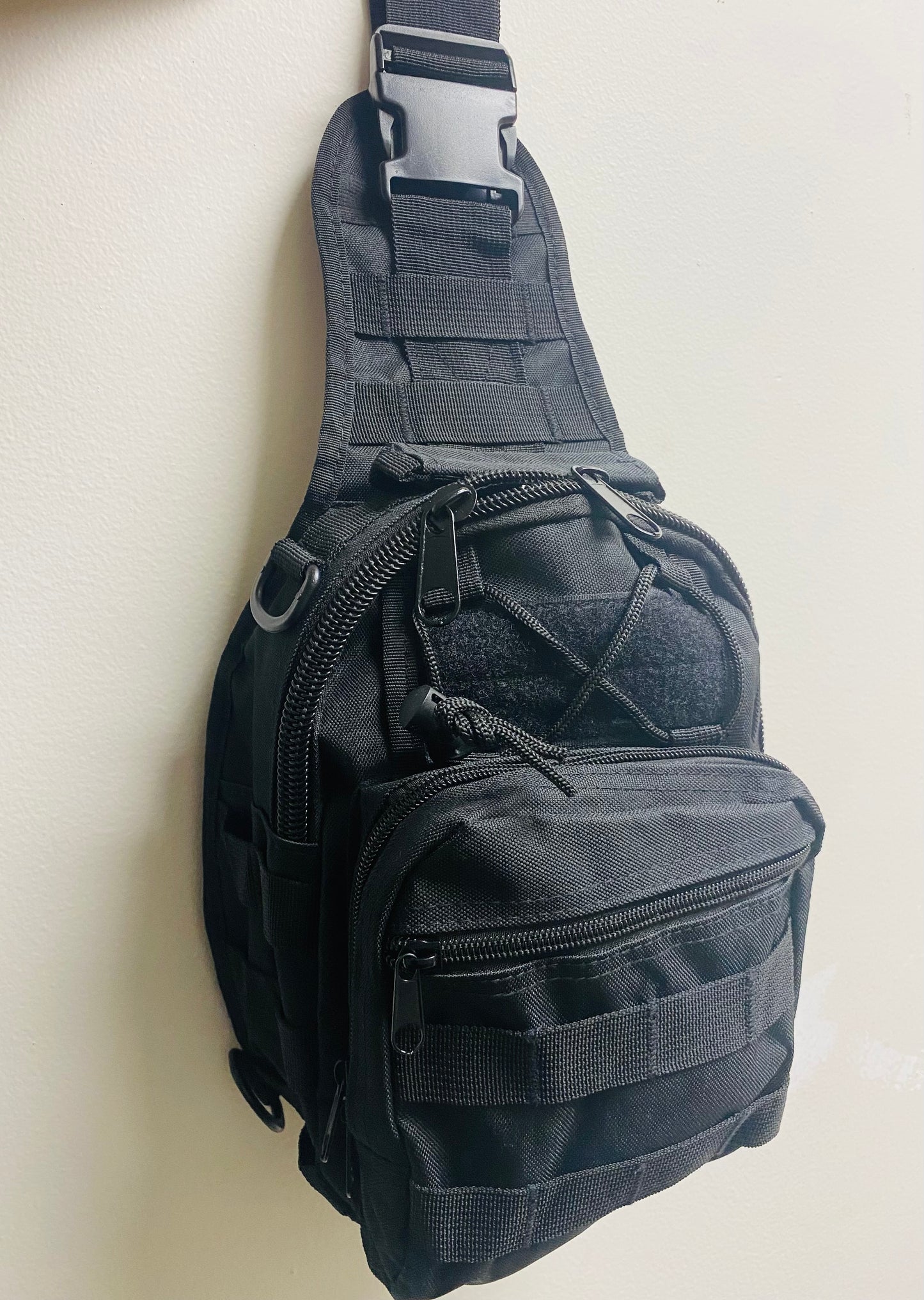 Men Backpack Tactical Sling Bag Chest Shoulder Body Molle Day Pack Pouch Black