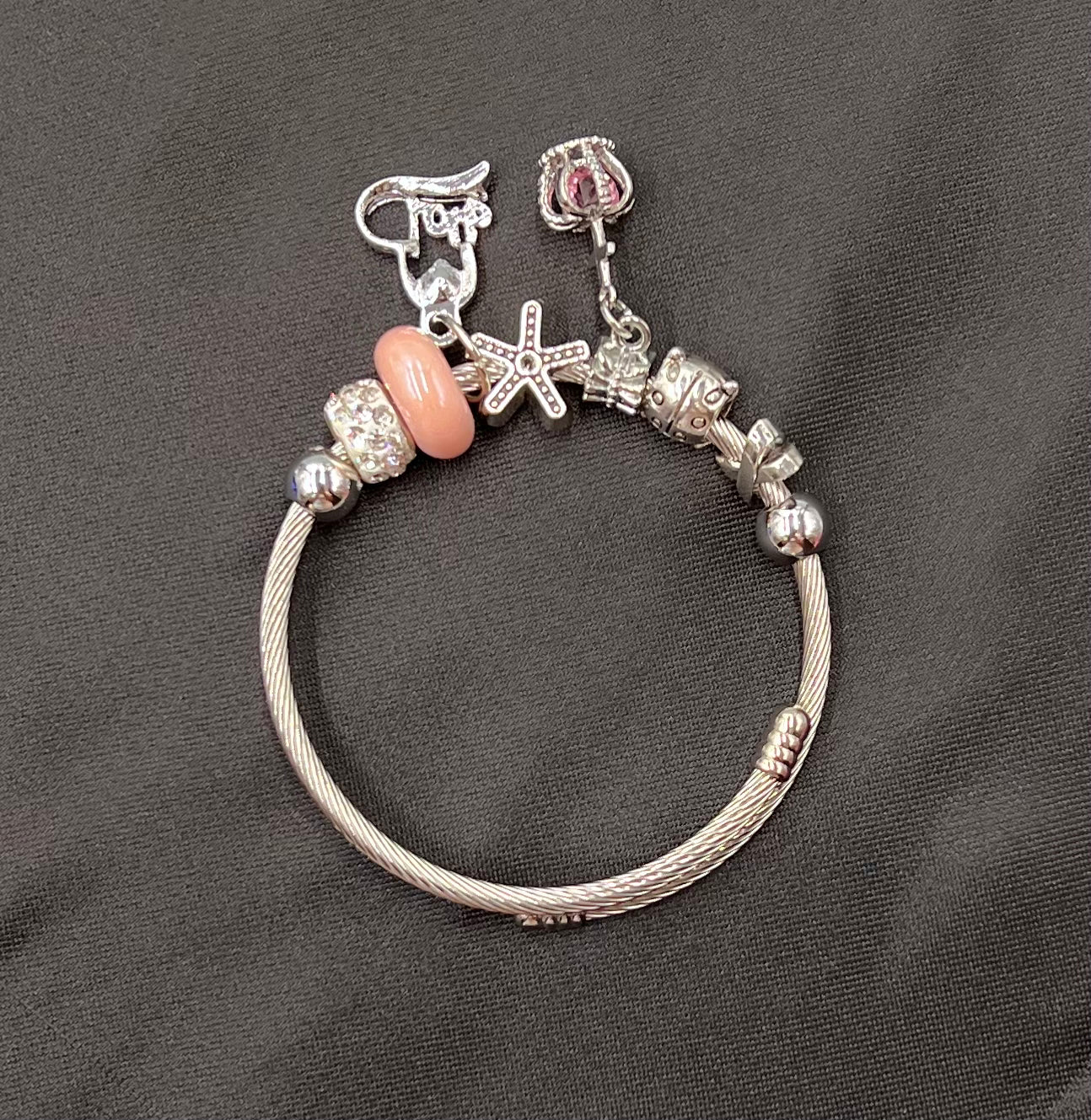 Crown Love Pendant Bracelet β Simple Alloy Jewelry for Women