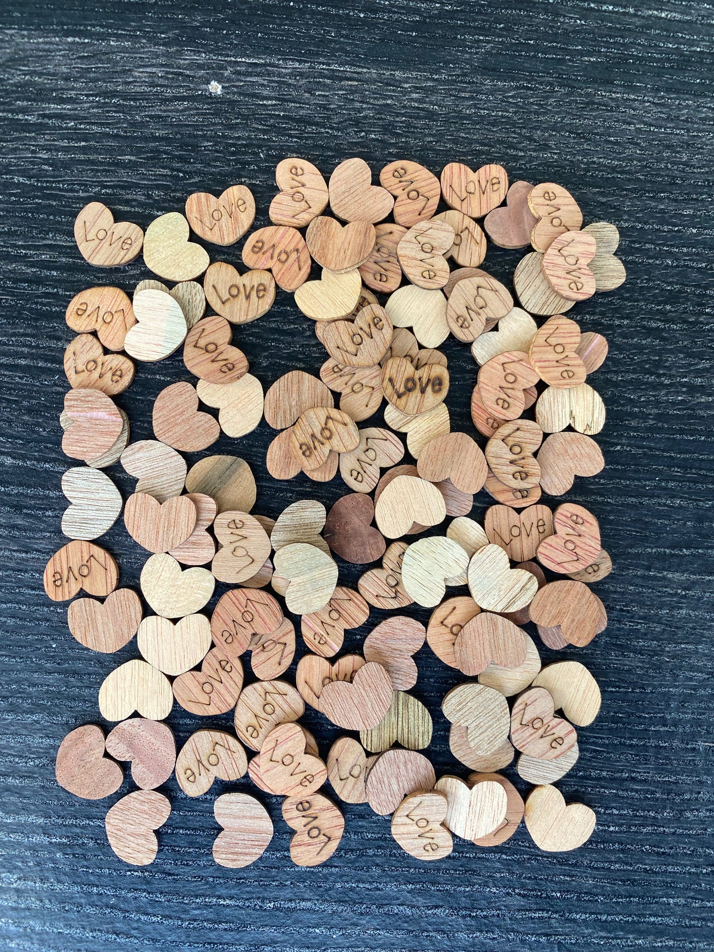 100 PCS Mahogany Wood Hearts β Laser-Cut Love Decorations for DIY & Crafts β€οΈπΏ