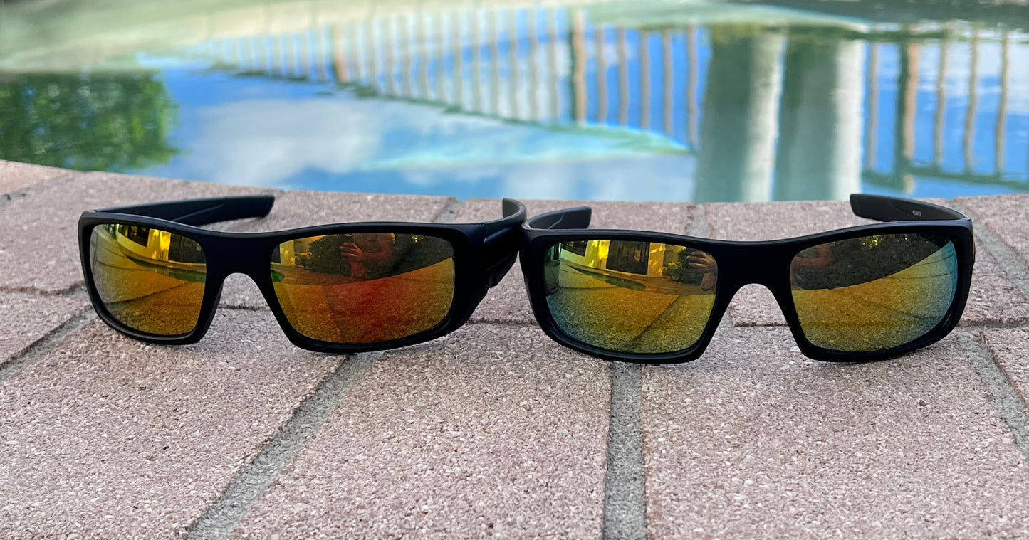Black Men's 2Pair Sunglasses with Mirror Lens