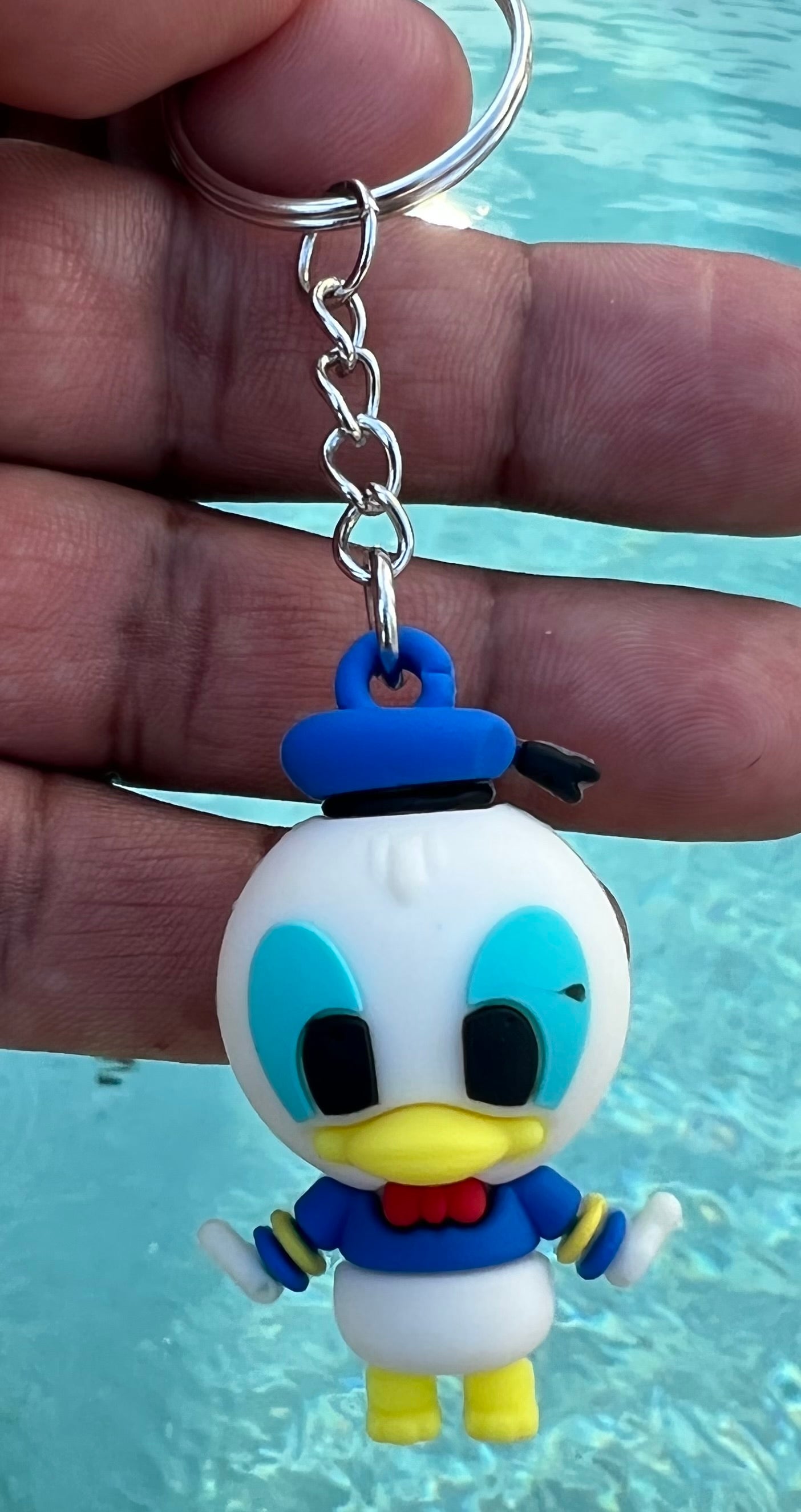 Cute 3D Duck Keychain – Rubber Cartoon Key Tag, Colorful Key Ring for Bags or Keys