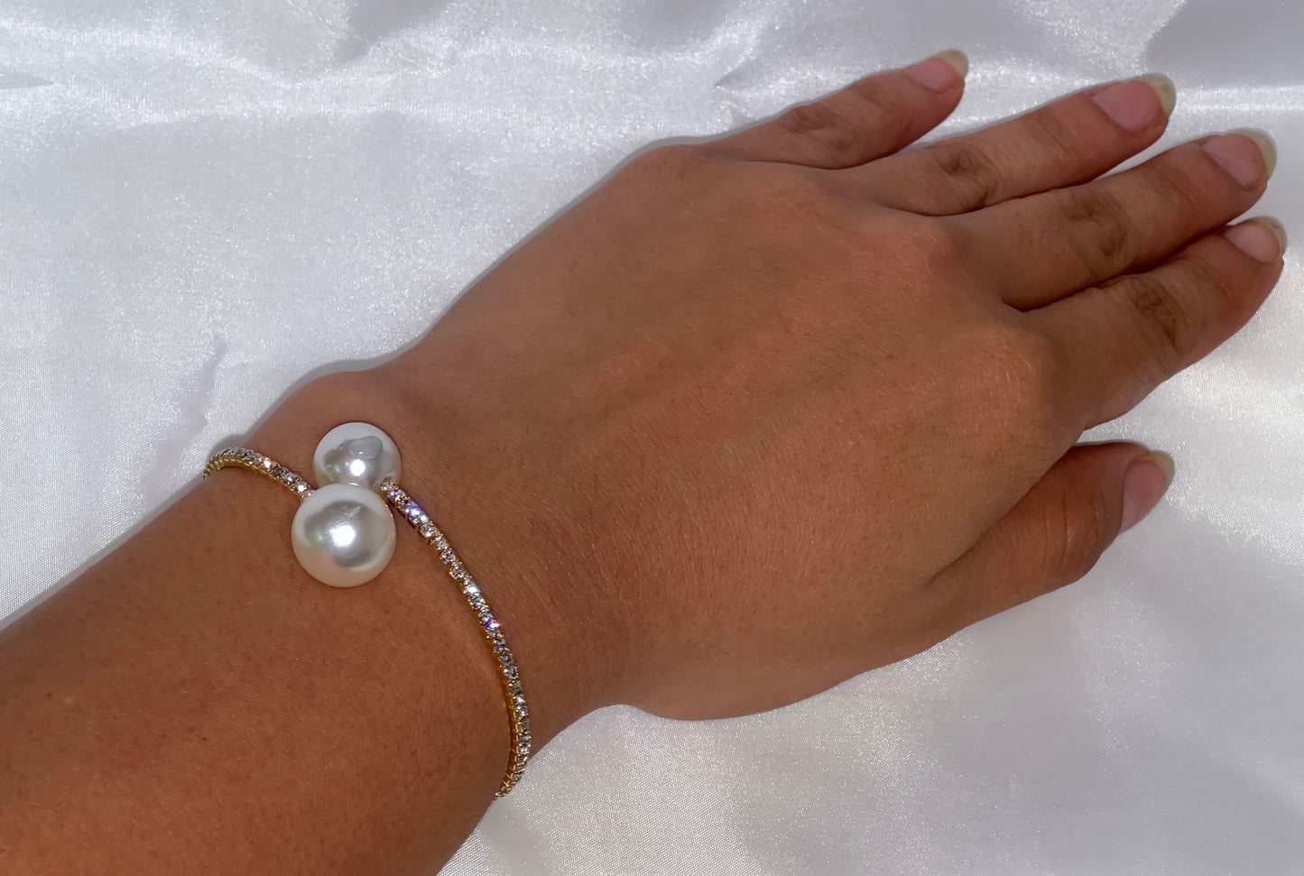 New Fashion Pearl Rhinestone Elastic Bracelet