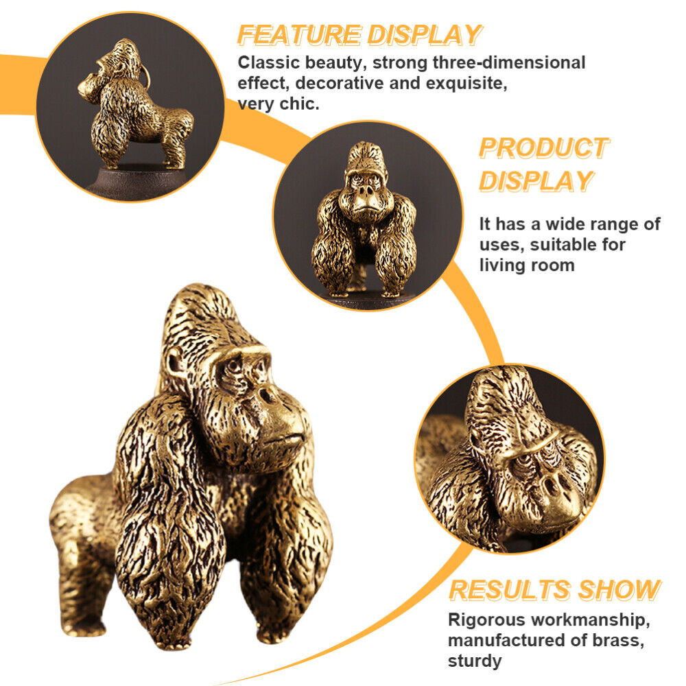 Pure Brass Orangutan Gorilla Miniature Decor