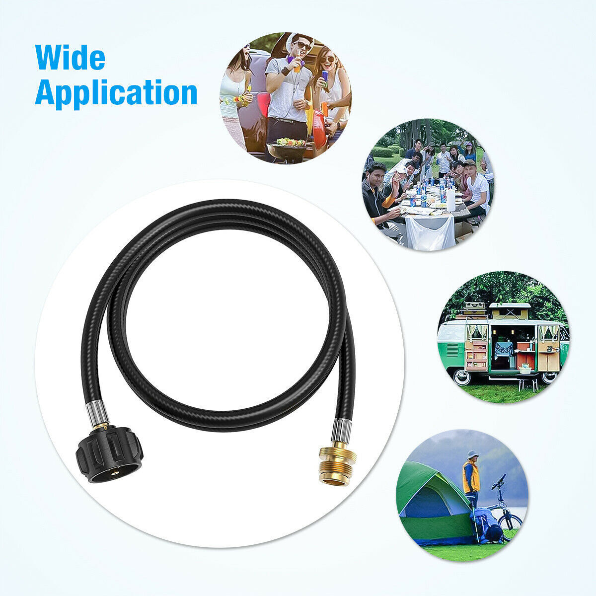 Propane Adapter Hose 4 Feet Cooking Converter Replacement Tank Grill Gas Connect