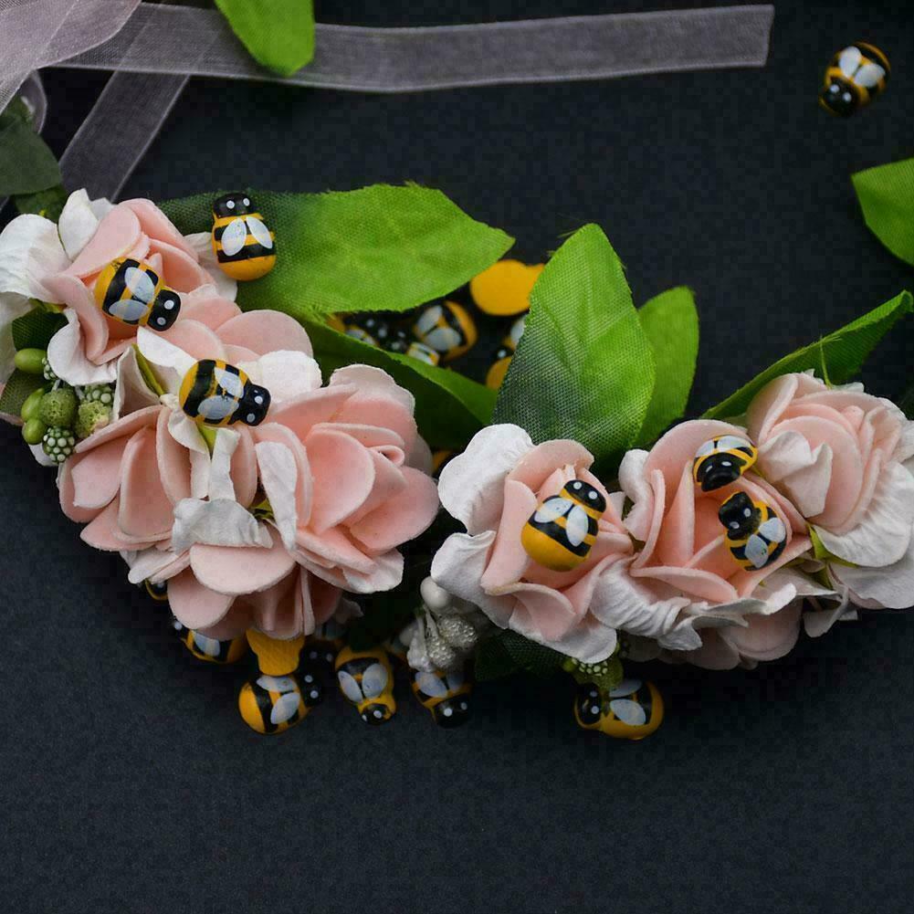 🐝 100Pcs Mini Self-Adhesive Wooden Bumble Bees – Cute Craft Embellishments & DIY Décor