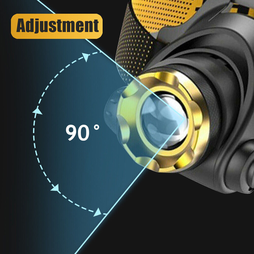 990000LM LED Headlamp Rechargeable Headlight Zoomable Head Torch Lamp Flashlight
