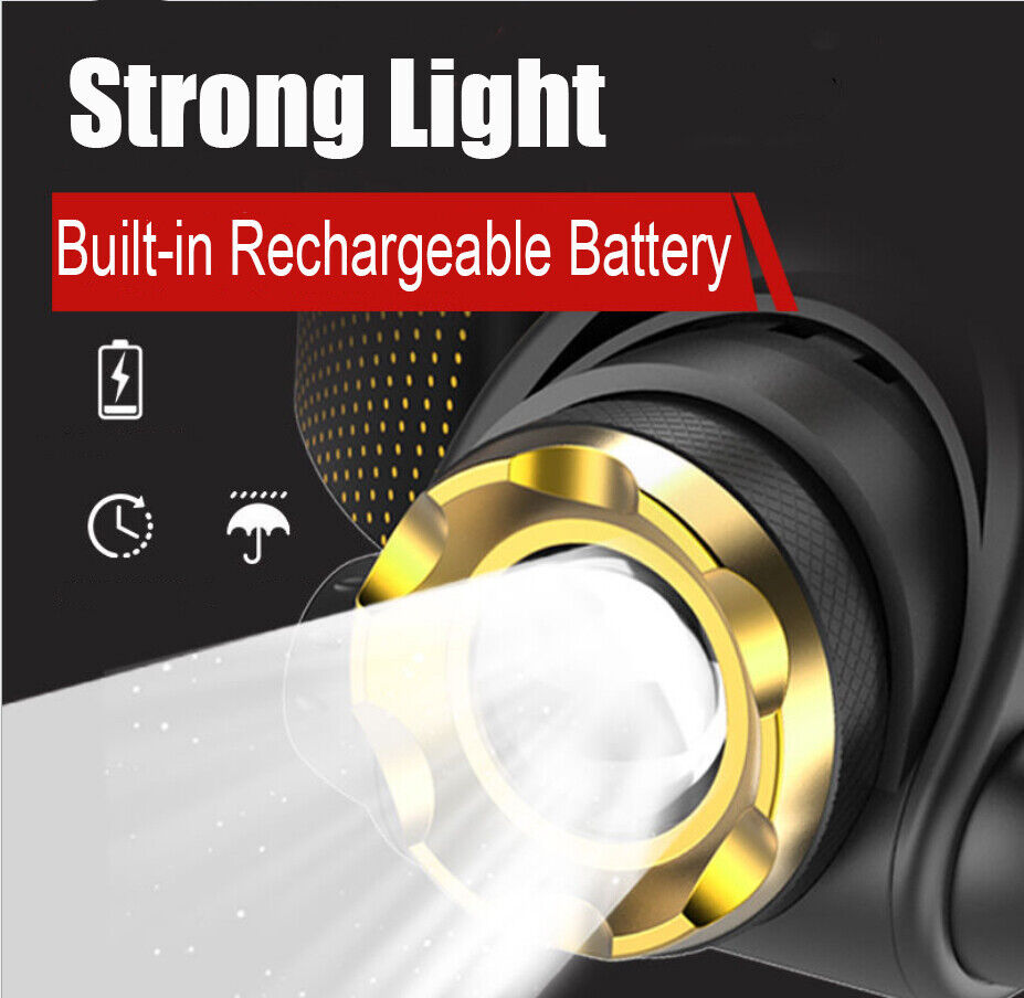 990000LM LED Headlamp Rechargeable Headlight Zoomable Head Torch Lamp Flashlight