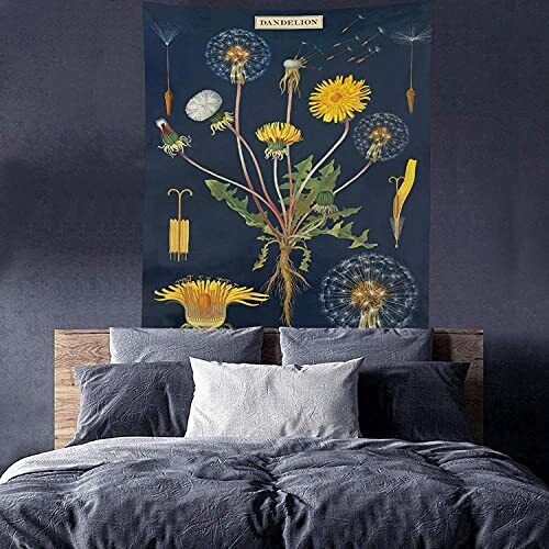 Butterfly Garden Wall Tapestry – Floral Cotton Linen Decor