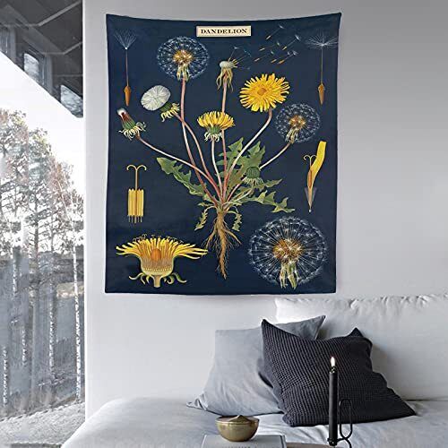 Butterfly Garden Wall Tapestry – Floral Cotton Linen Decor
