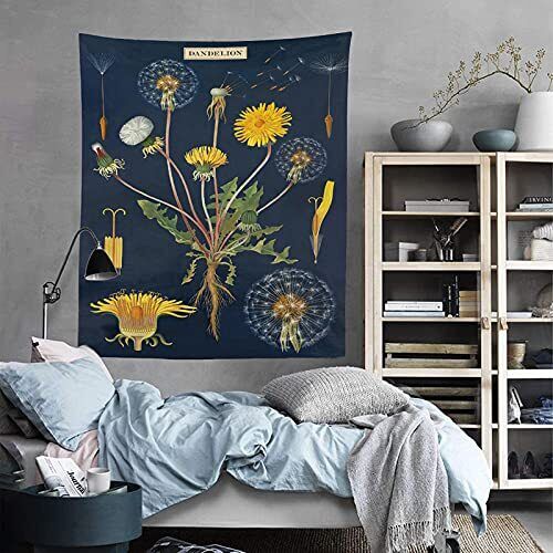 Butterfly Garden Wall Tapestry – Floral Cotton Linen Decor
