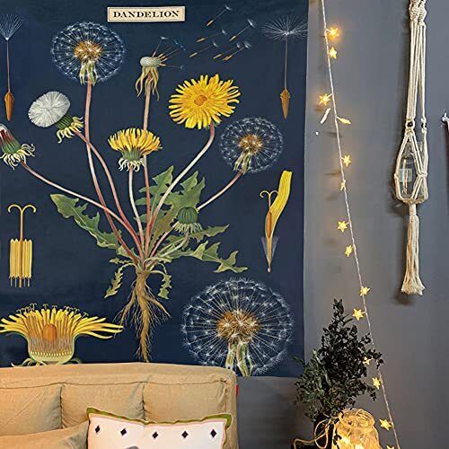 Butterfly Garden Wall Tapestry – Floral Cotton Linen Decor