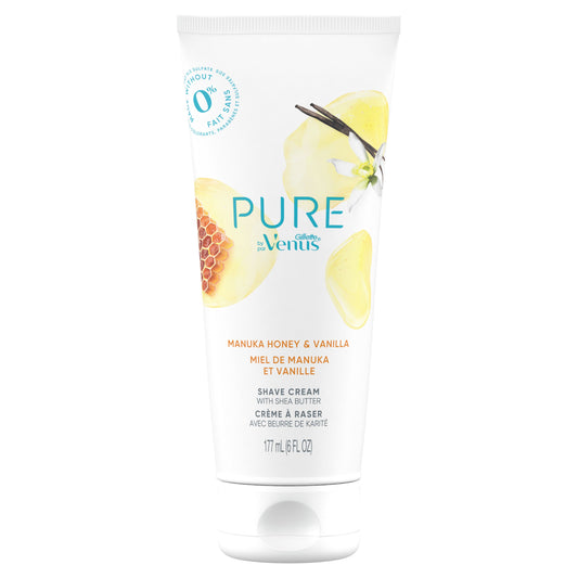 Pure by Gillette Venus Shaving Cream Manuka Honey and Vanilla, 6oz
